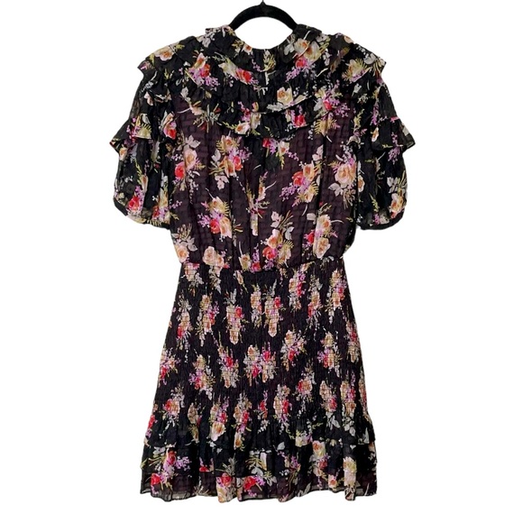 REBECCA TAYLOR | $550 Bouquet Floral Silk Smocked Dress, Size Small - Picture 6 of 11